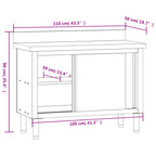 Kitchen Work Table with Sliding Doors Stainless Steel
