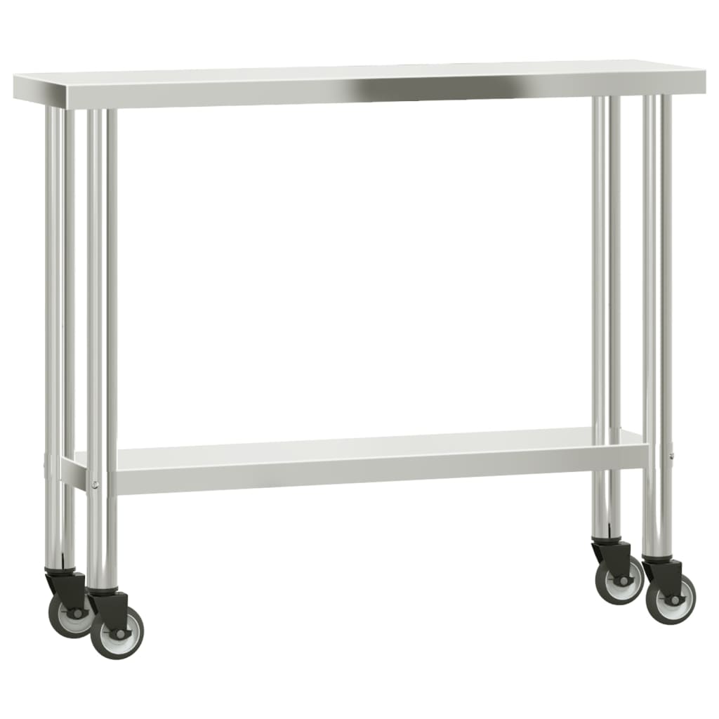 Kitchen Work Table With Wheels Stainless Steel