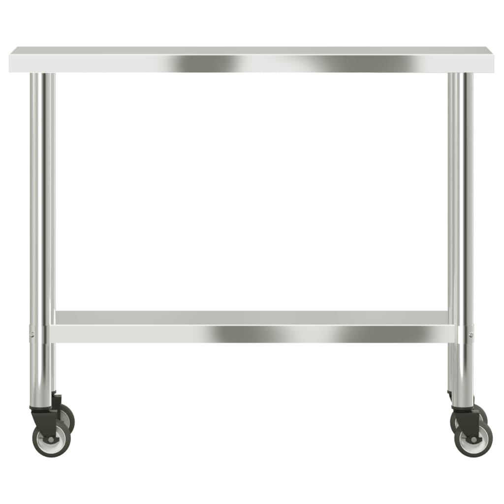 Kitchen Work Table With Wheels Stainless Steel