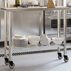 Kitchen Work Table With Wheels Stainless Steel