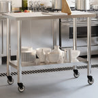 Kitchen Work Table With Wheels Stainless Steel