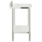 Kitchen Work Table with Backsplash 110x55x93 cm Stainless Steel