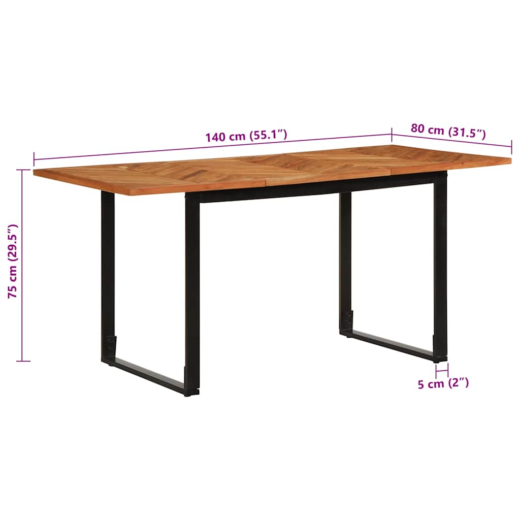 Dining Table 160x80x75 cm Solid Wood Acacia