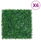 Artificial Shrub Leaf Fence 6 pcs Green 50x50 cm