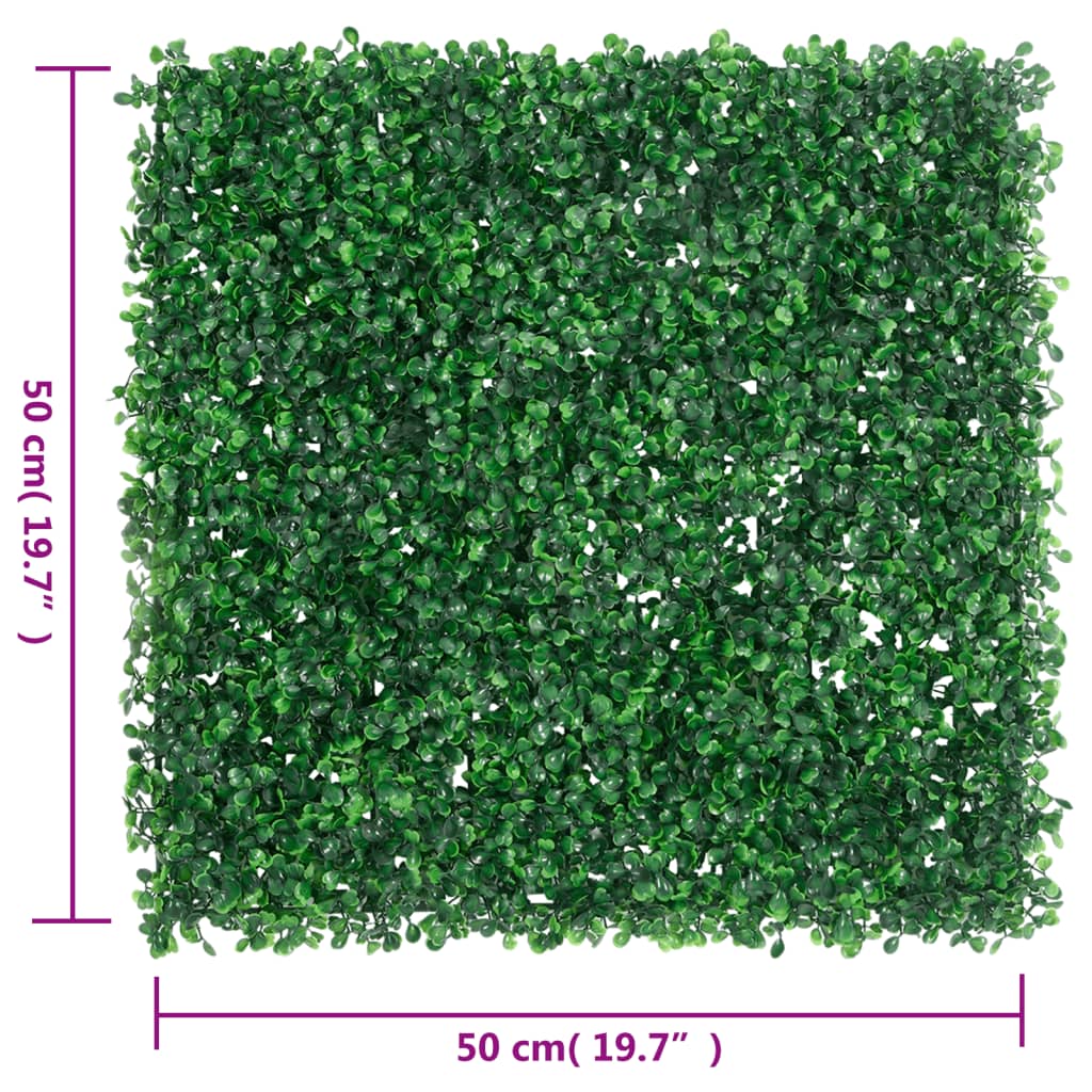 Artificial Shrub Leaf Fence 24 pcs Green 50x50 cm