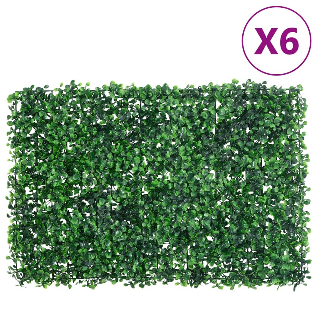 Artificial Shrub Leaf Fence 6 pcs Green 40x60 cm