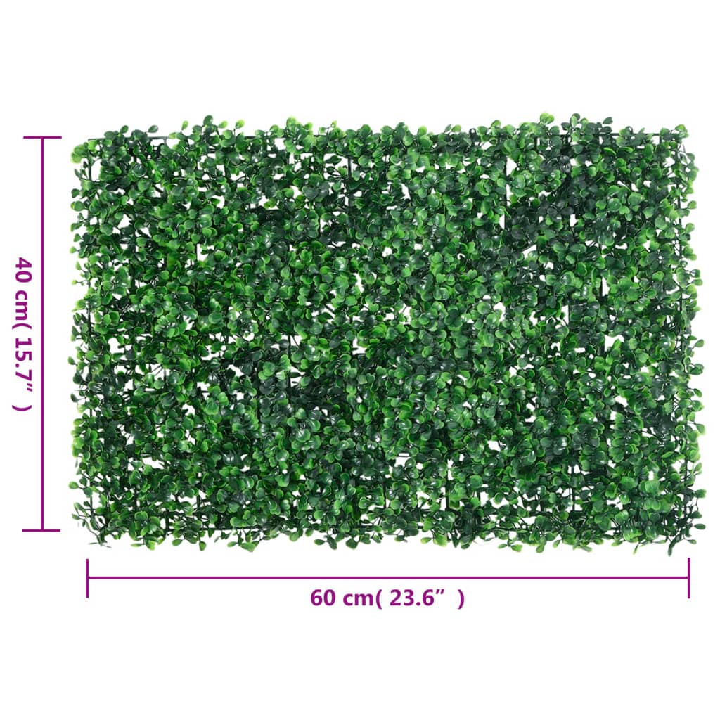Artificial Shrub Leaf Fence 6 pcs Green 40x60 cm