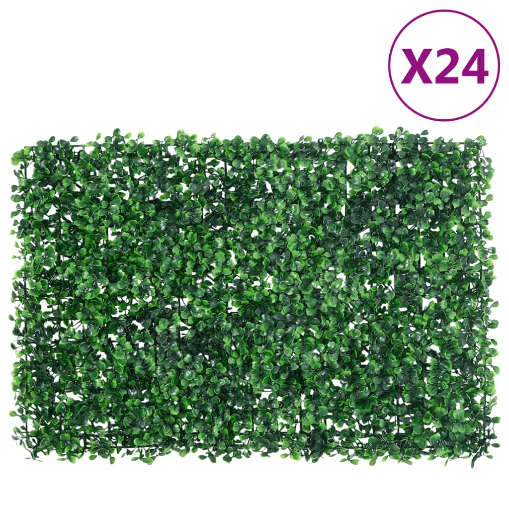 Artificial Shrub Leaf Fence 24 pcs Green 40x60 cm