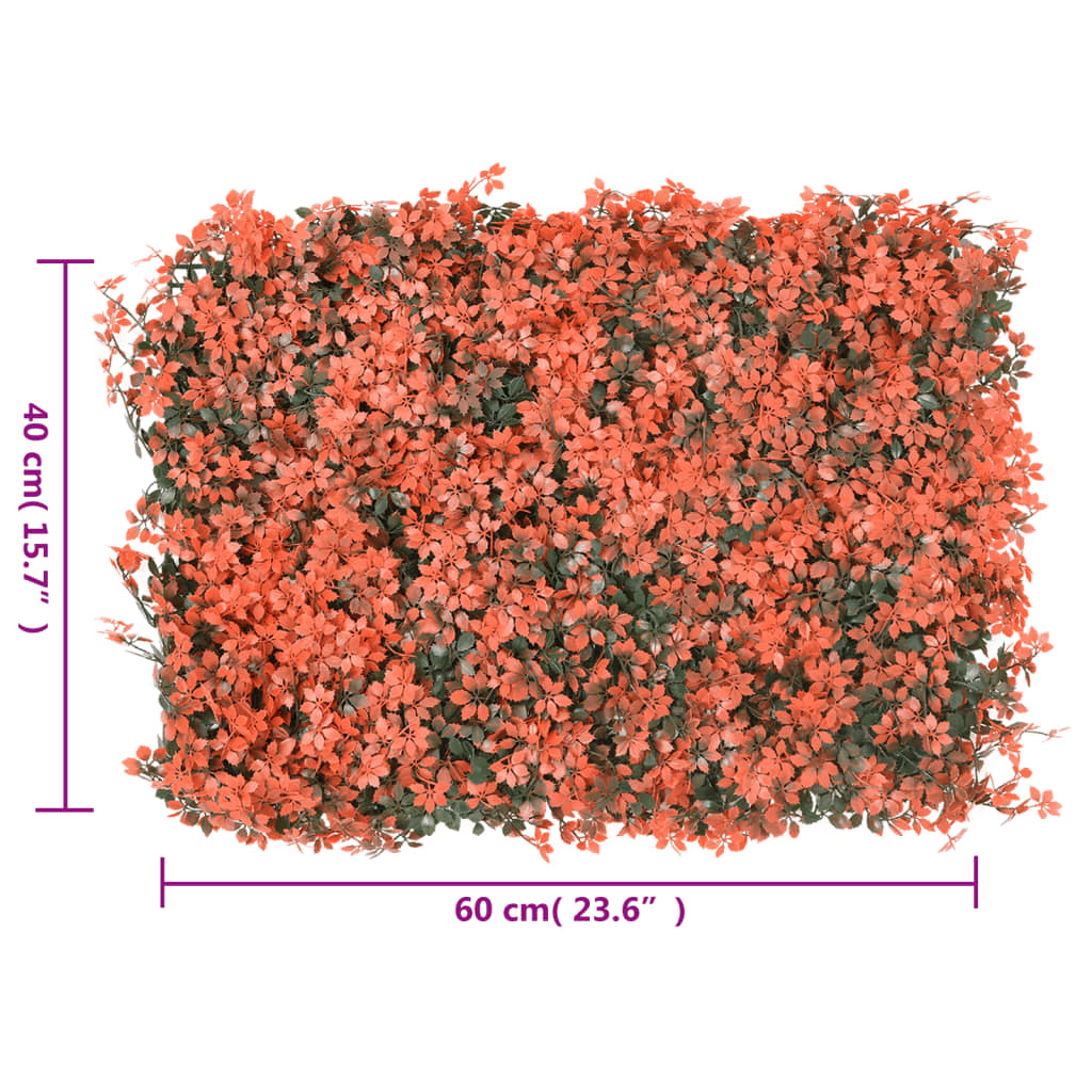 Artificial Maple Leaf Fence 24 pcs Light Red 40x60 cm