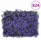 Artificial Leaf Fence 24 pcs Purple 40x60 cm