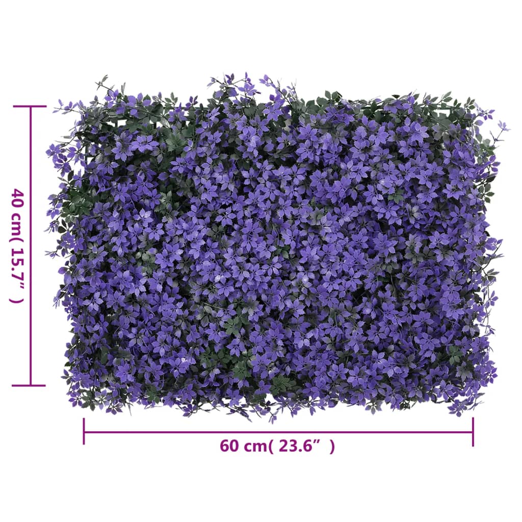 Artificial Leaf Fence 24 pcs Purple 40x60 cm