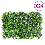 Artificial Leaf Fence 24 pcs Green 40x60 cm