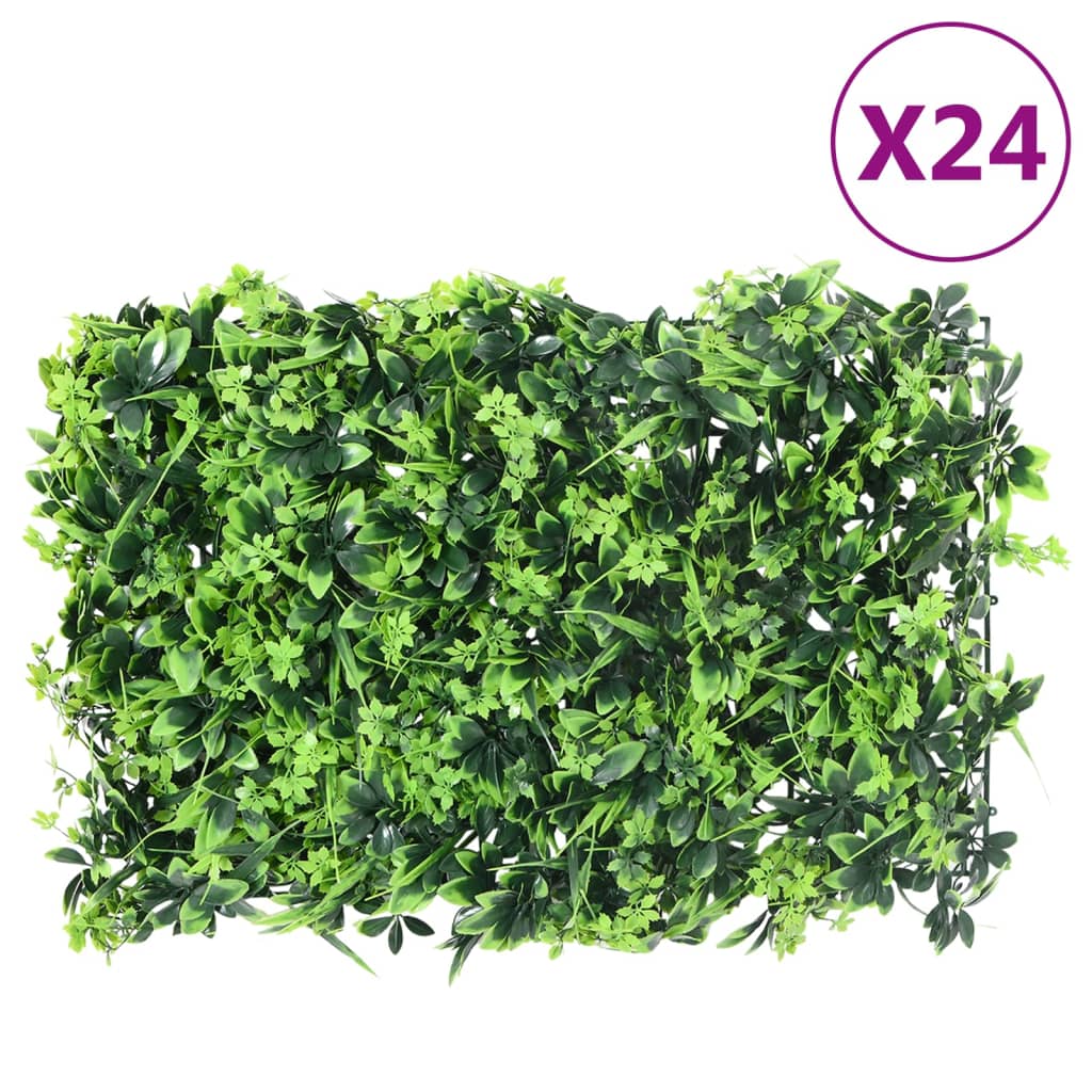 Artificial Leaf Fence 24 pcs Green 40x60 cm
