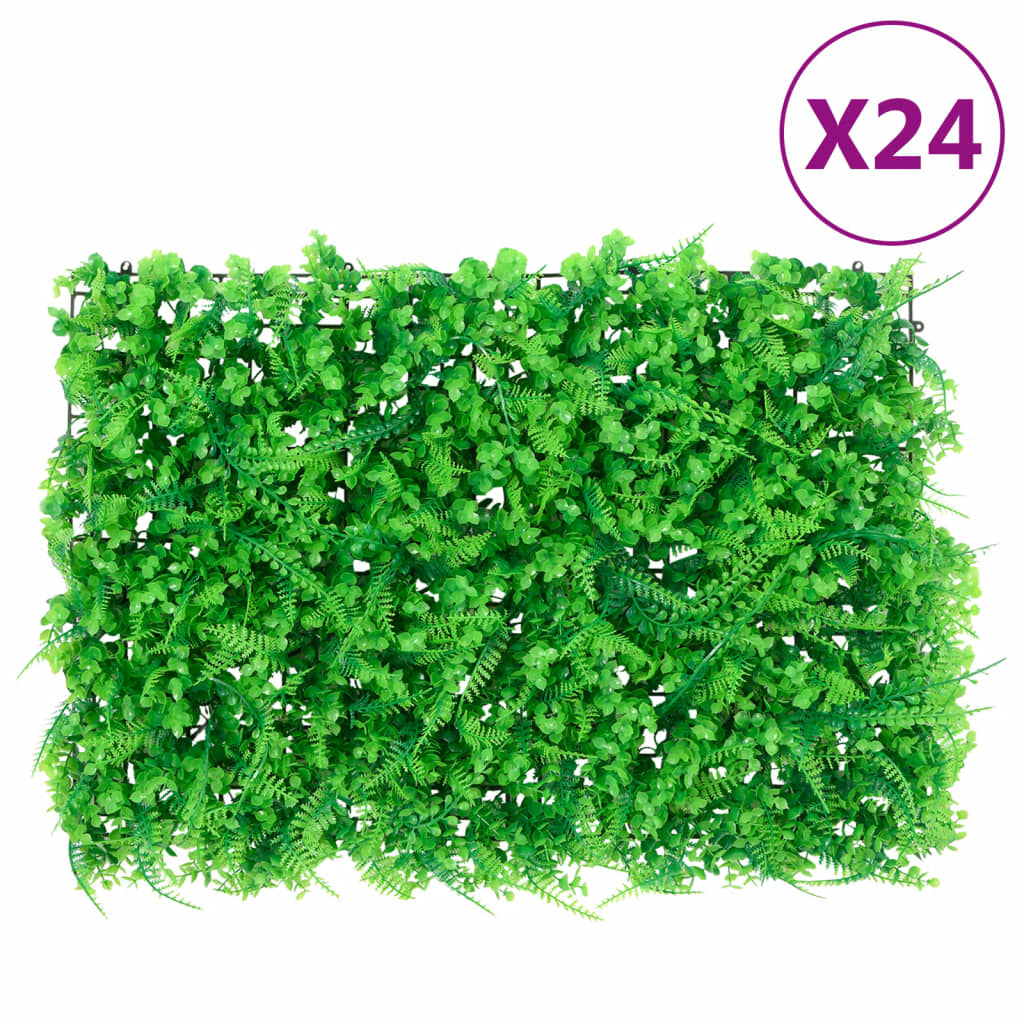Artificial Fern Leaf Fence 24 pcs Green 40x60 cm