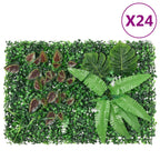Artificial Plant Fence 24 pcs Green 40x60 cm