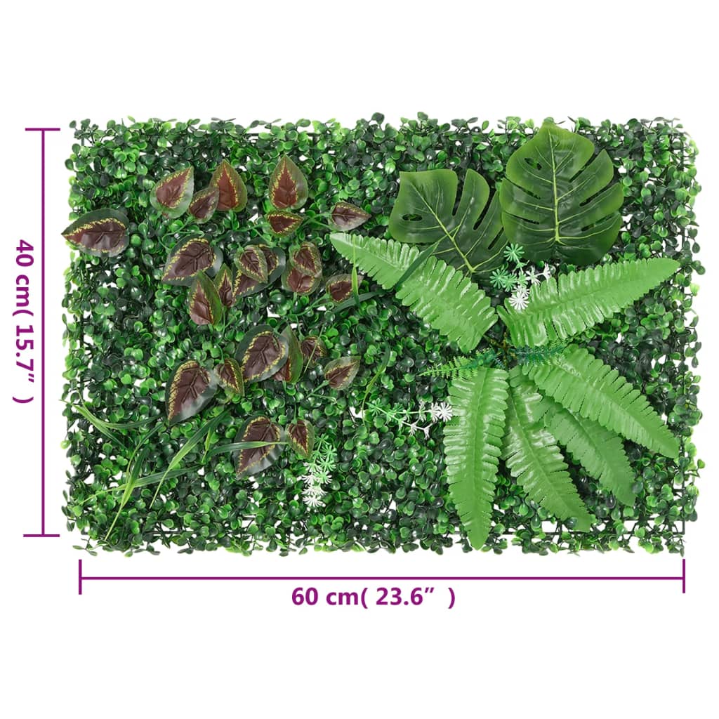 Artificial Plant Fence 24 pcs Green 40x60 cm
