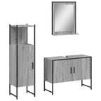3 Piece Bathroom Cabinet Set Grey Sonoma Engineered Wood