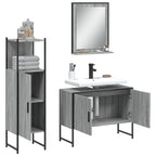 3 Piece Bathroom Cabinet Set Grey Sonoma Engineered Wood