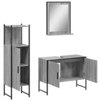 3 Piece Bathroom Cabinet Set Grey Sonoma Engineered Wood