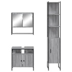 3 Piece Bathroom Furniture Set Grey Sonoma Engineered Wood