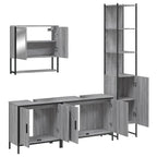 4 Piece Bathroom Furniture Set Grey Sonoma Engineered Wood