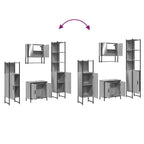 4 Piece Bathroom Furniture Set Grey Sonoma Engineered Wood