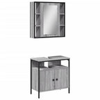 2 Piece Bathroom Furniture Set Grey Sonoma Engineered Wood