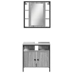 2 Piece Bathroom Furniture Set Grey Sonoma Engineered Wood