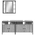 3 Piece Bathroom Cabinet Set Grey Sonoma Engineered Wood