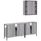 3 Piece Bathroom Cabinet Set Grey Sonoma Engineered Wood