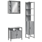 3 Piece Bathroom Cabinet Set Grey Sonoma Engineered Wood
