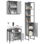 3 Piece Bathroom Cabinet Set Grey Sonoma Engineered Wood