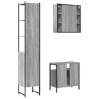 3 Piece Bathroom Cabinet Set Grey Sonoma Engineered Wood