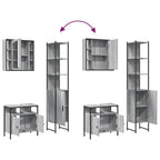 3 Piece Bathroom Cabinet Set Grey Sonoma Engineered Wood