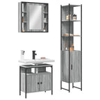 3 Piece Bathroom Cabinet Set Grey Sonoma Engineered Wood