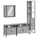 4 Piece Bathroom Cabinet Set Grey Sonoma Engineered Wood