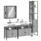 4 Piece Bathroom Cabinet Set Grey Sonoma Engineered Wood