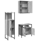 3 Piece Bathroom Cabinet Set Grey Sonoma Engineered Wood