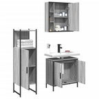 3 Piece Bathroom Cabinet Set Grey Sonoma Engineered Wood