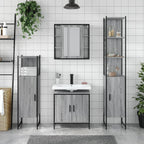4 Piece Bathroom Cabinet Set Grey Sonoma Engineered Wood