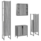 4 Piece Bathroom Cabinet Set Grey Sonoma Engineered Wood