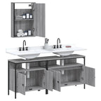 3 Piece Bathroom Furniture Set Grey Sonoma Engineered Wood