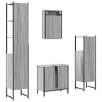 4 Piece Bathroom Furniture Set Grey Sonoma Engineered Wood