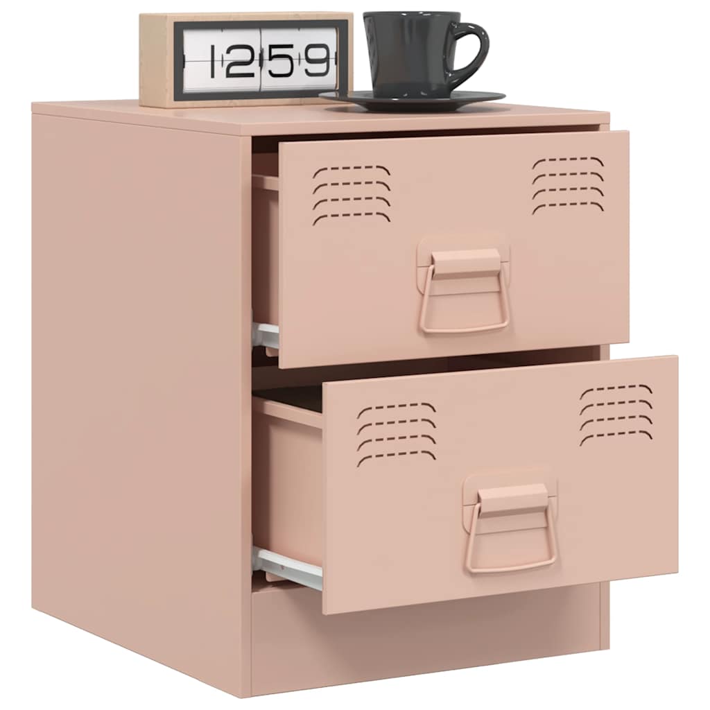 Bedside Cabinets 2 pcs Pink 34.5x39x44 cm Steel