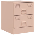 Bedside Cabinets 2 pcs Pink 34.5x39x44 cm Steel