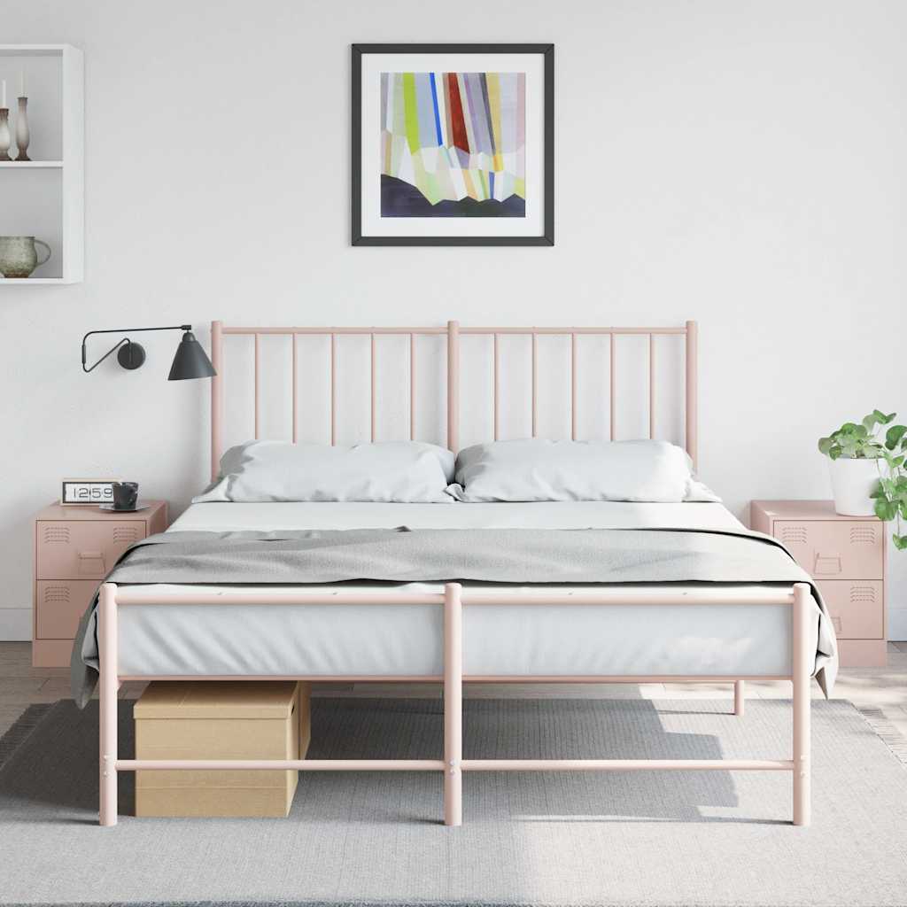 Bedside Cabinets 2 pcs Pink 34.5x39x44 cm Steel