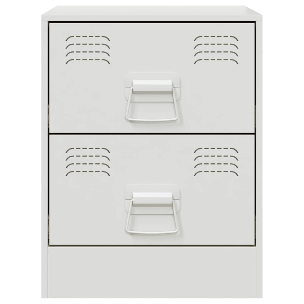 Bedside Cabinet White 34.5x39x44 cm Steel