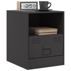 Bedside Cabinets 2pcs Black 34.5x39x44 cm Steel