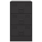 Bedside Cabinets 2pcs Black 34.5x39x62 cm Steel