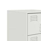 Bedside Cabinet White 34.5x39x62 cm Steel